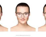 Trzy kobiety prezentują różne kształty okularów: metalowe, okrągłe i owalne.